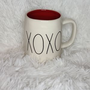 Rae Dunn LL XOXO Coffee Mug Cup Red Interior